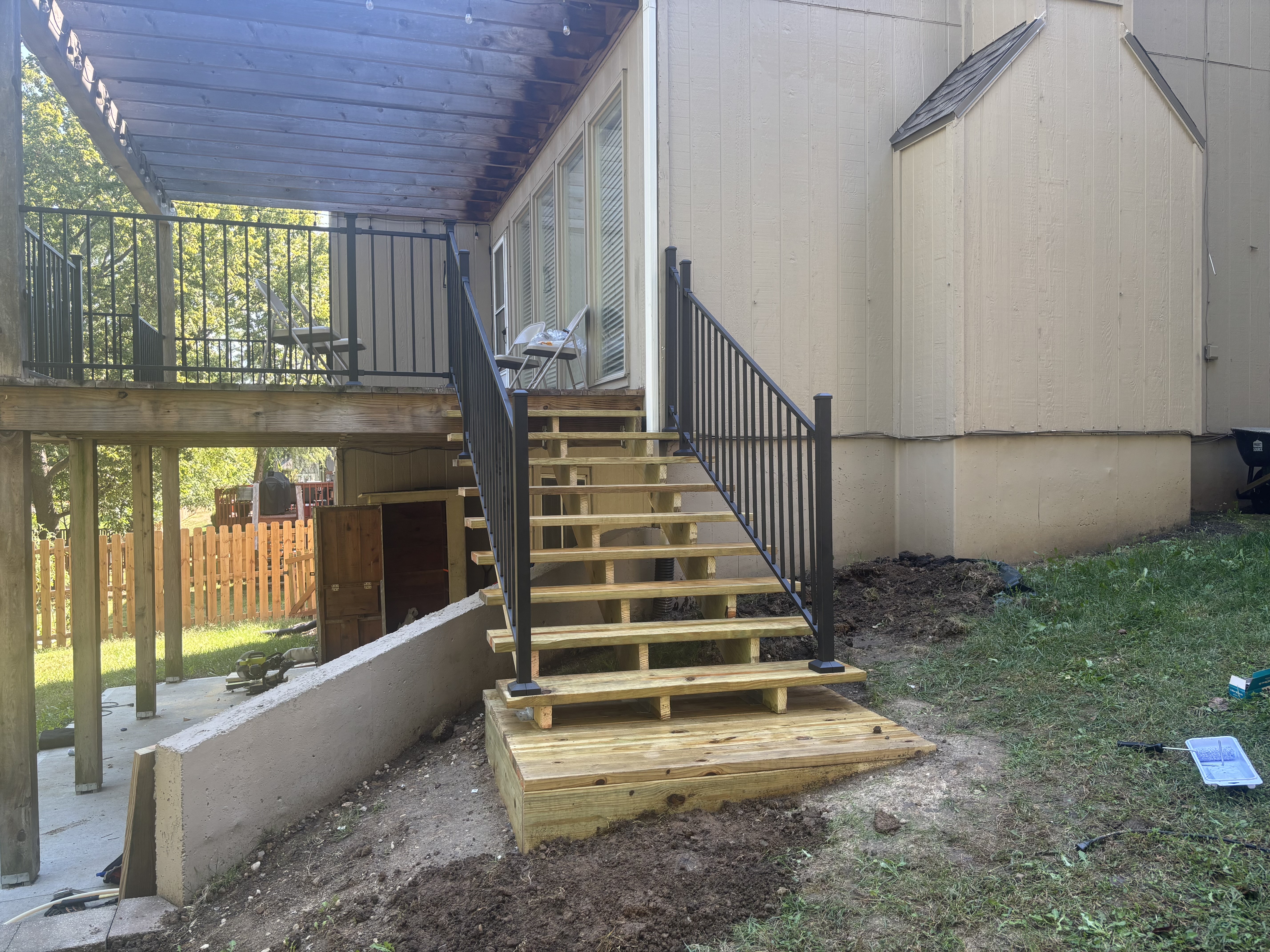 Custom outdoor stair installation