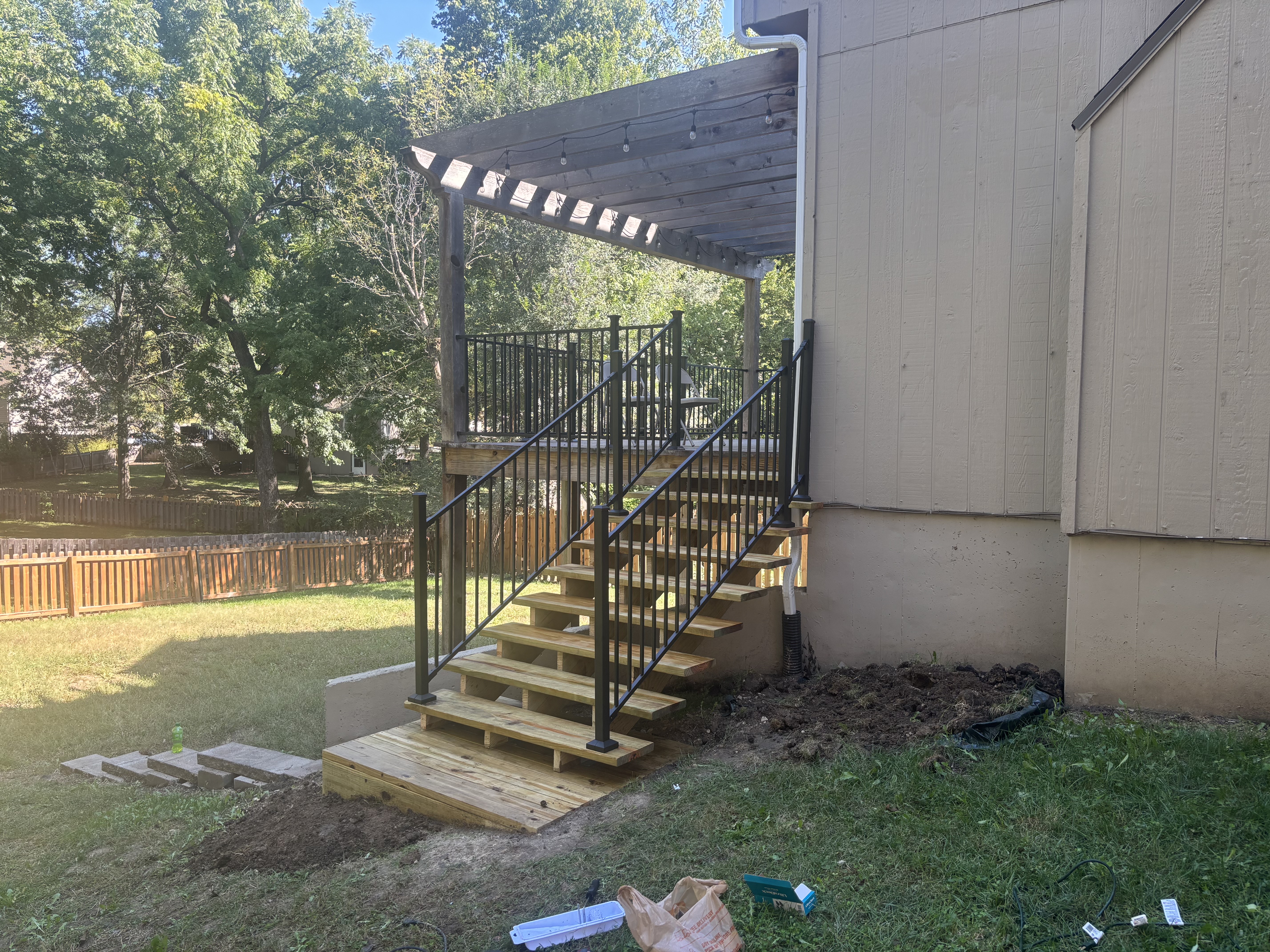 Custom outdoor stair installation